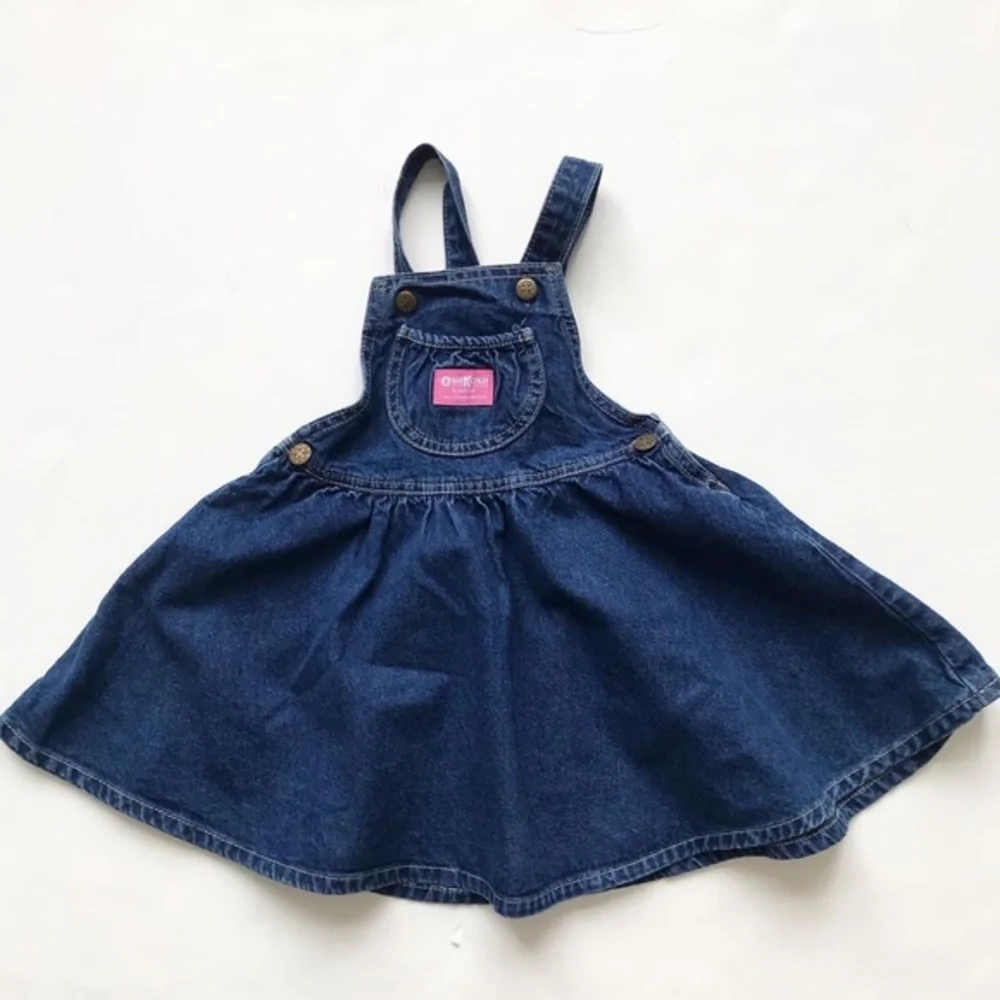 Vintage Oshkosh dark wash denim dress jumper 5T